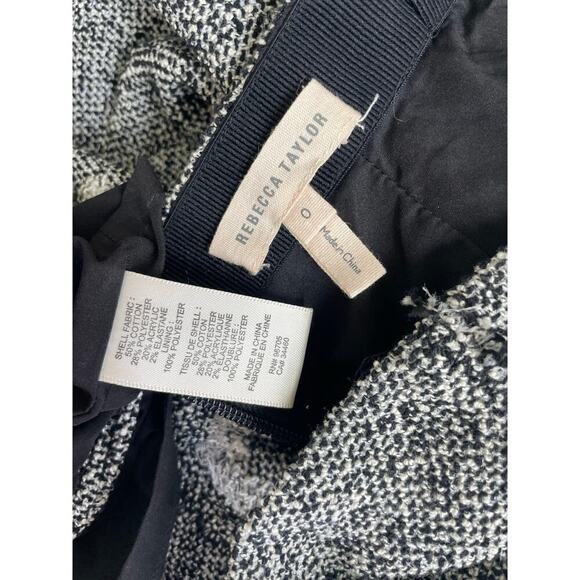 REBECCA TAYLOR SKIRT A LINE PENCIL GRAY/BLACK SZ 0 TRIM HEM FRINGE AESTHETIC - Picture 6 of 13